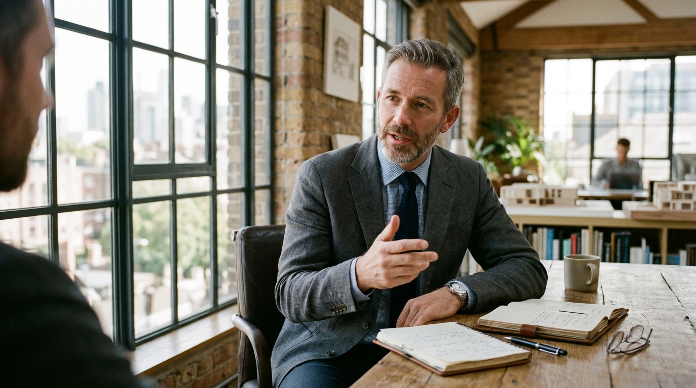 Cadence Growth Partners Managing Director in discussion with client leadership